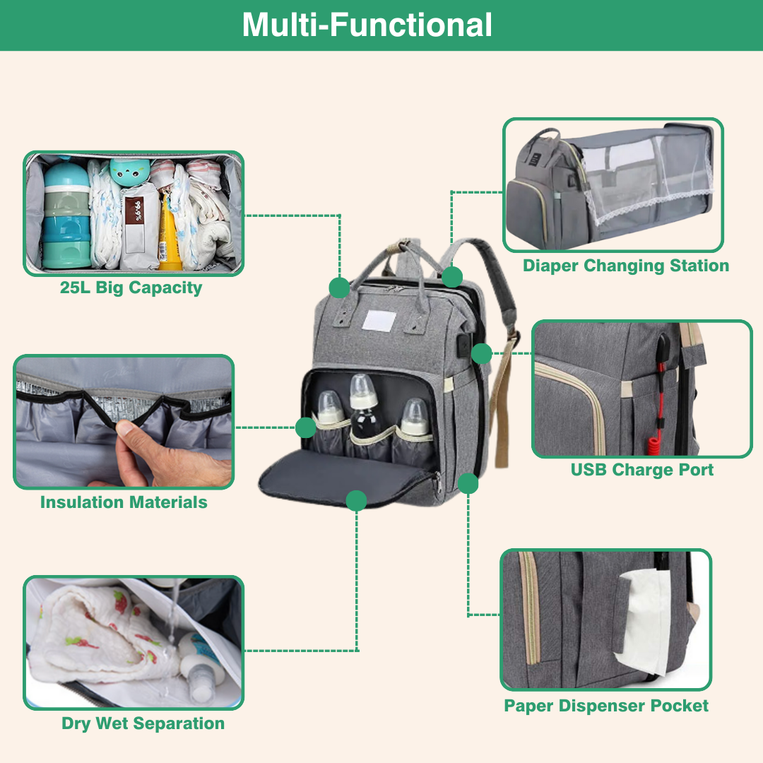 Toddlie™ Bassinet & Changing Station Diaper Bag